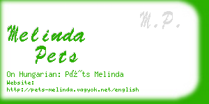 melinda pets business card